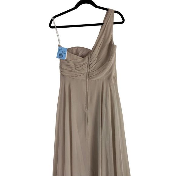 Celebrate DB Studio Size 10 Maxi Nude One Shoulder Bridesmaid Dress NWT 6334 - Picture 11 of 16